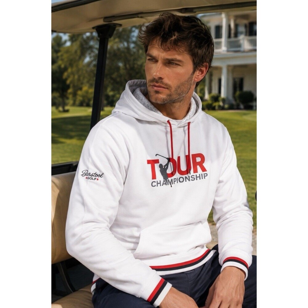 Barstool Sports Hoodie Mens XXL White Golf Pullover Sweatshirt Logo Streetwear